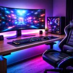 améliorez votre expérience de jeu avec un pc gaming optimisé, un setup lumineux rgb personnalisé et un bureau ergonomique conçu pour des sessions de jeu prolongées et confortables.
