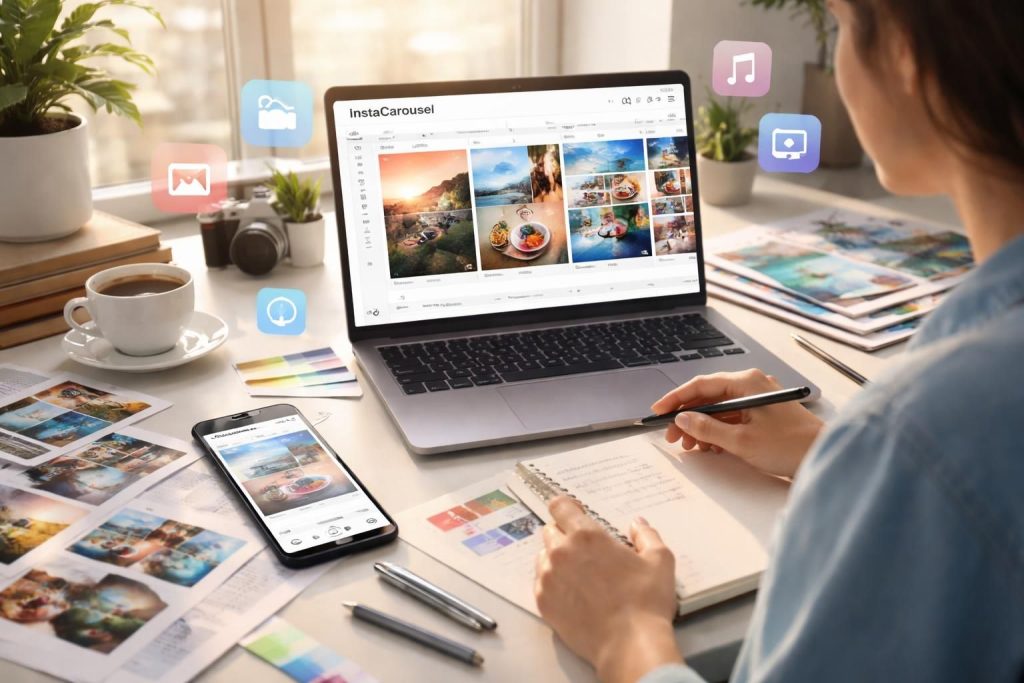 créez facilement des posts instagram attrayants à partir de vos contenus grâce à instacarousel, l'outil idéal pour dynamiser votre présence en ligne.